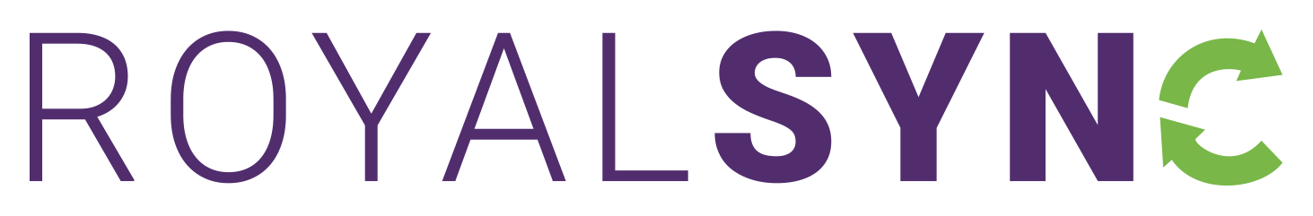 This image is the logo for ROYALSYNC, the ˮAV's campus engagement platform.